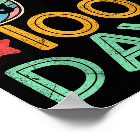 Bruh 100 Days Of School 100th Day Of School Retro  ポスター (角)