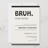 Bruh 10th Birthday Invitation Teens Boy Party 招待状 (正面)