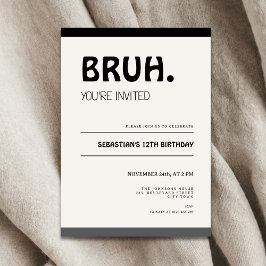 Bruh 12th Birthday Invitation Teens Boy Party 招待状