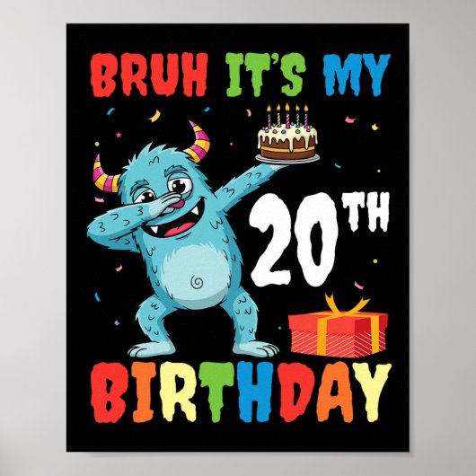 Bruh 20歳の誕生日 ハロウィンモンスター ダブP ポスター (正面)