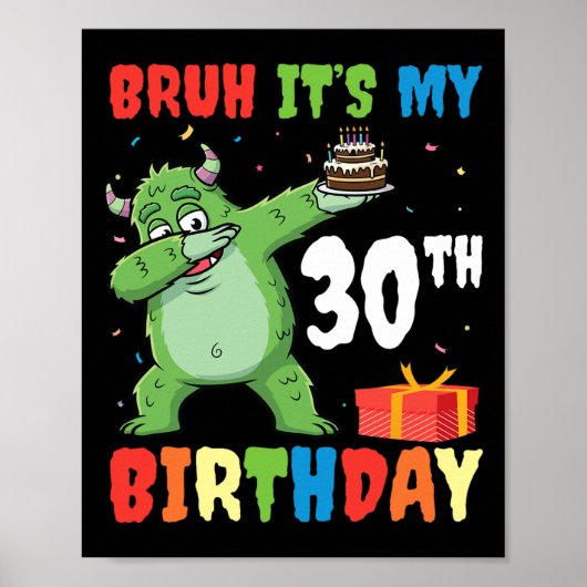 Bruh 30歳の誕生日 ハロウィンモンスター ダブP ポスター (正面)