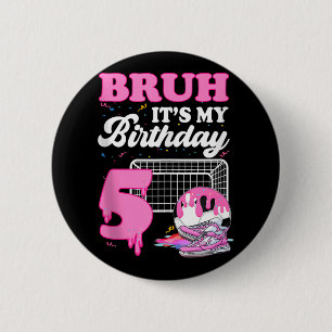 Bruh 5歳の誕生日 サッカー アイスクリーム ドリップ 缶バッジ