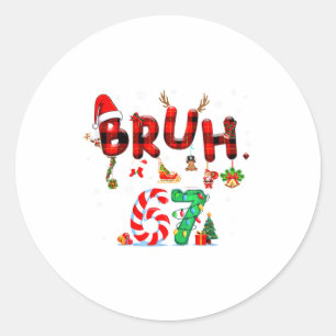 Bruh 67 シックス セブン 6 7 ミーム クリスマス キャンディケーン Li ラウンドシール