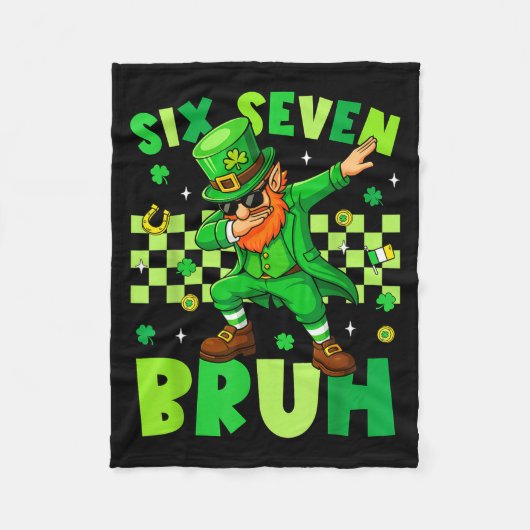 Bruh 67 聖パトリック祭 レパードゴン シックス セブン 6 7 フリースブランケット (正面)