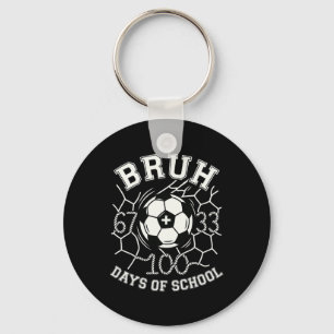 Bruh 67 33 通算100日目 学校 サッカー キッズ 少年 100 キーホルダー