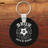 Bruh 67 33 通算100日目 学校 サッカー キッズ 少年 100 キーホルダー (正面)