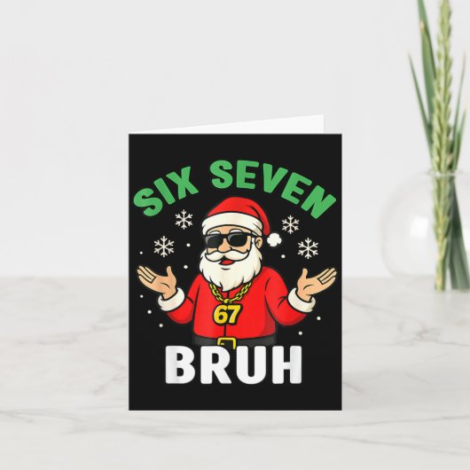 Bruh 67 Christmas Santa Six Seven 6 7 Boys Christm カード (正面)