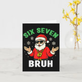 Bruh 67 Christmas Santa Six Seven 6 7 Boys Christm カード (黄色い花)
