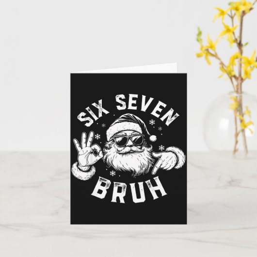 Bruh 67 Christmas Santa Six Seven 6 7 Boys Christm カード (黄色い花)