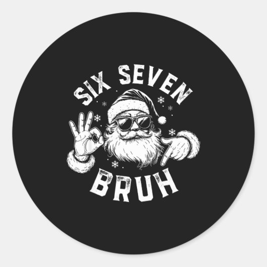 Bruh 67 Christmas Santa Six Seven 6 7 Boys Christm ラウンドシール (正面)