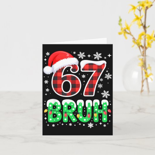 Bruh 67 Christmas Six Seven 6 7 Boys Christmas Paj カード (黄色い花)