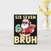 Bruh 67 Christmas Six Seven Meme Santa Boys 6 7 Ch カード (黄色い花)
