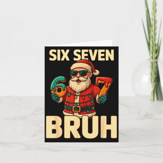 Bruh 67 Christmas Six Seven Meme Santa Boys 6 7 Ch カード (正面)
