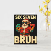 Bruh 67 Christmas Six Seven Meme Santa Boys 6 7 Ch カード (黄色い花)