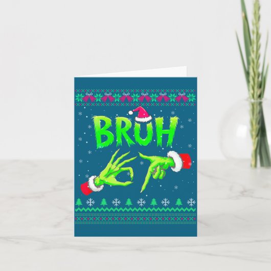 Bruh 67 Christmas Ugly Sweater Six Seven Meme 6 7  カード (正面)
