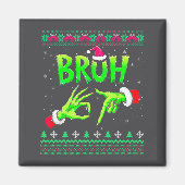 Bruh 67 Christmas Ugly Sweater Six Seven Meme 6 7  マグネット (正面)