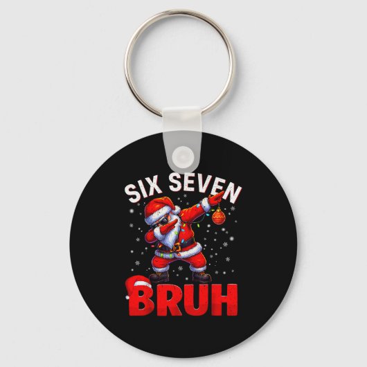 Bruh 67 Dabbing Santa Funny Meme Six Seven Christm キーホルダー (正面)