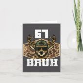 Bruh 67 Deer Funny Deer Hunting Camo Hat Youth Tee カード (正面)