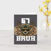 Bruh 67 Deer Funny Deer Hunting Camo Hat Youth Tee カード (黄色い花)
