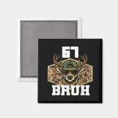 Bruh 67 Deer Funny Deer Hunting Camo Hat Youth Tee マグネット (正面/裏面)