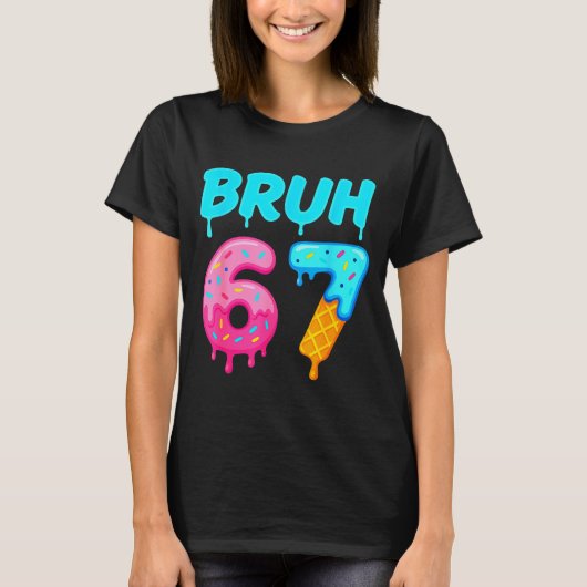 Bruh 67 Drippy Ice Cream Donut Funny Essential  Tシャツ (正面)