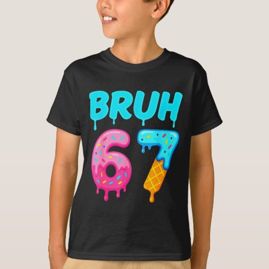 Bruh 67 Drippy Ice Cream Donut Funny Essential  Tシャツ (正面)