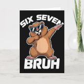 Bruh 67 Funny Groundhog 6-7 Meme Pyjamas Boys Girl カード (正面)