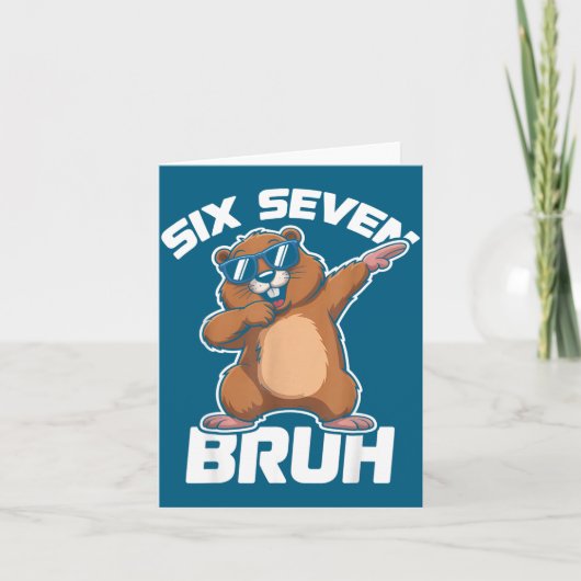 Bruh 67 Funny Groundhog 6-7 Meme Pyjamas Boys Girl カード (正面)