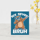 Bruh 67 Funny Groundhog 6-7 Meme Pyjamas Boys Girl カード (黄色い花)