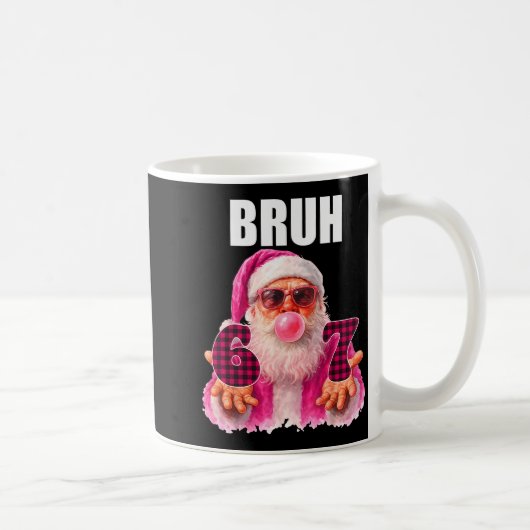 Bruh 67 Santa Bubble Gum Six Seven Meme Christmas コーヒーマグカップ (右)
