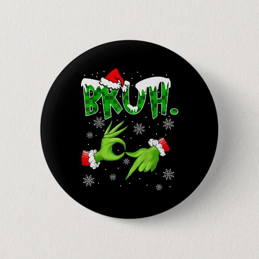 Bruh 67 Six Seven 6 7 メメクリスマス おもしろい Gen Alp 缶バッジ (正面)