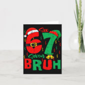Bruh 67 Six Seven 6 7 Meme Christmas Funny Boy Gir カード (正面)