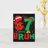 Bruh 67 Six Seven 6 7 Meme Christmas Funny Boy Gir カード (黄色い花)