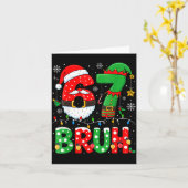 Bruh 67 Six Seven 6 7 Meme Christmas Funny Boy Gir カード (黄色い花)