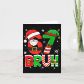 Bruh 67 Six Seven 6 7 Meme Christmas Funny Boy Gir カード (正面)