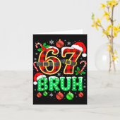 Bruh 67 Six Seven 6 7 Meme Christmas Funny Boy Gir カード (黄色い花)