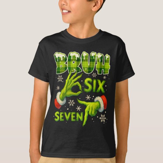 Bruh 67 Six Seven 6 7 Meme Christmas Funny Gen Alp Tシャツ (正面)