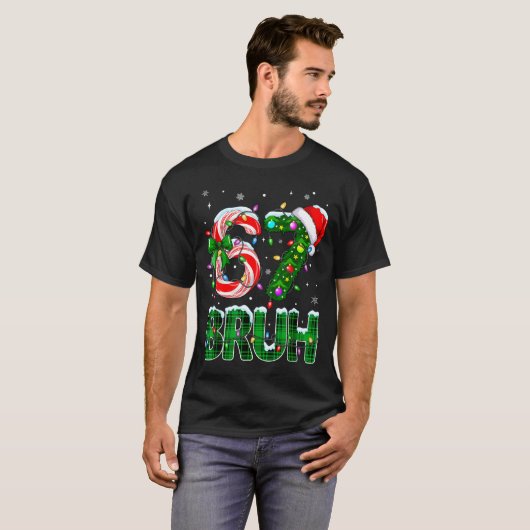 Bruh 67 Six Seven 6 7 Meme Christmas Tree Candy Ca Tシャツ (正面フル)