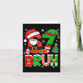 Bruh 67 Six Seven 6 7 Meme Funny Christmas Boys Gi カード (正面)