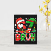 Bruh 67 Six Seven 6 7 Meme Funny Christmas Boys Gi カード (黄色い花)