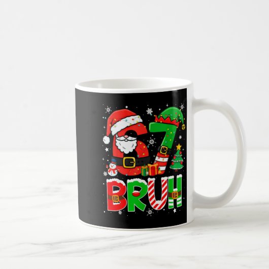 Bruh 67 Six Seven 6 7 Meme Funny Christmas Boys Gi コーヒーマグカップ (右)