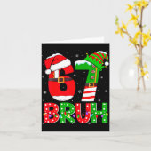 Bruh 67 Six Seven 6 7 Meme Funny Christmas Shirts  カード (黄色い花)