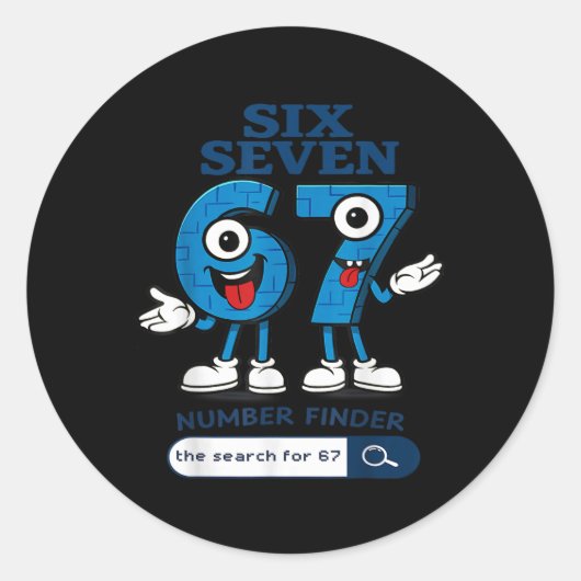 Bruh 67 Six Seven 6-7 Talian Brainrot Meme For Kid ラウンドシール (正面)