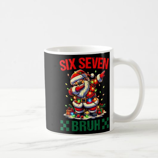 Bruh 67 Six Seven Funny Christmas Santa Claus 6 7  コーヒーマグカップ (右)