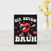 Bruh 67 Six Seven Meme Dab Heart Boys Kids Valenti カード (黄色い花)