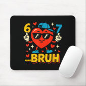 Bruh 67 Six Seven Meme Valentine Heart Funny Dabbi マウスパッド (マウス)