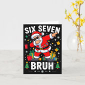 Bruh 67 Six Seven Santa Dabbing Christmas  カード (黄色い花)
