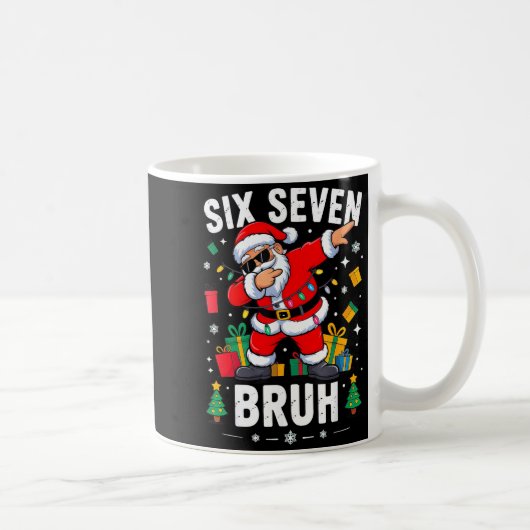 Bruh 67 Six Seven Santa Dabbing Christmas  コーヒーマグカップ (右)