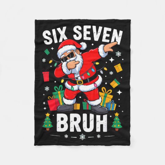 Bruh 67 Six Seven Santa Dabbing Christmas フリースブランケット (正面)