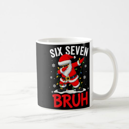 Bruh 67 Six Seven Santa Dabbing Christmas Meme Boy コーヒーマグカップ (右)